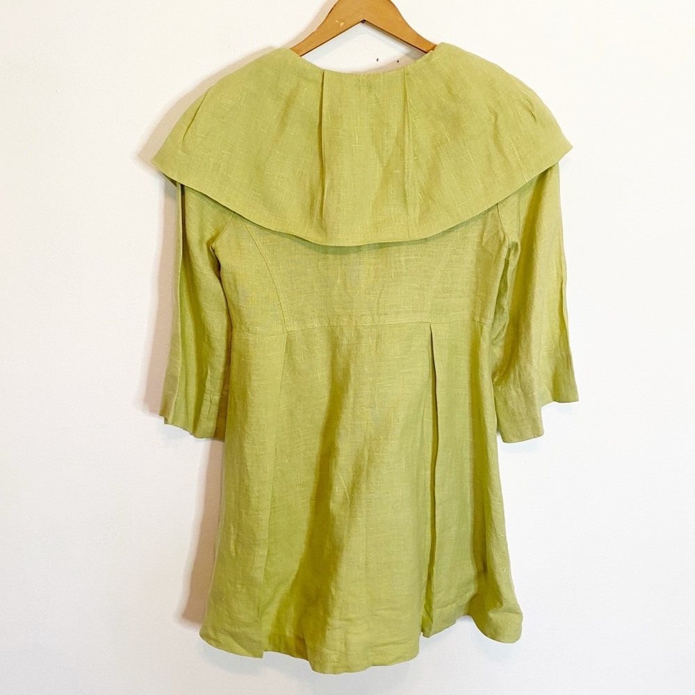 Ivy Jane Big Button Linen Jacket Light Green Small - Picture 4 of 4
